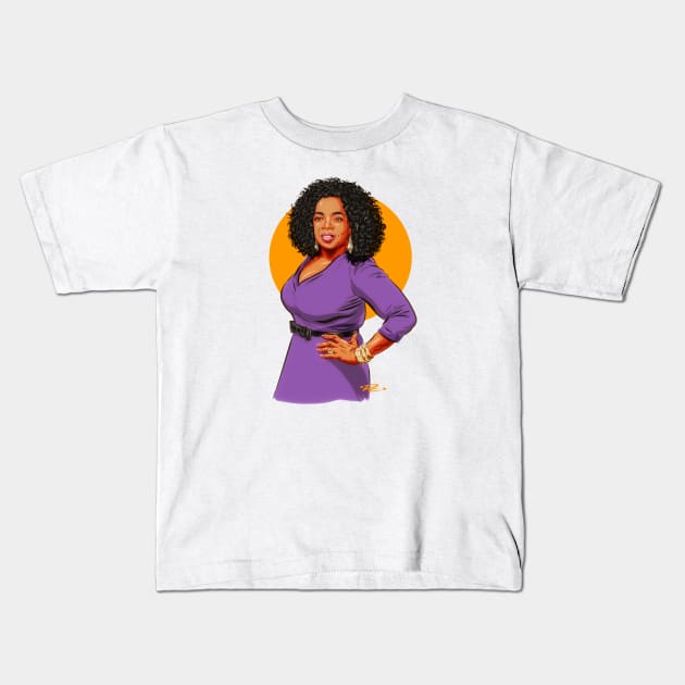 Oprah Winfrey - An illustration by Paul Cemmick Kids T-Shirt by PLAYDIGITAL2020